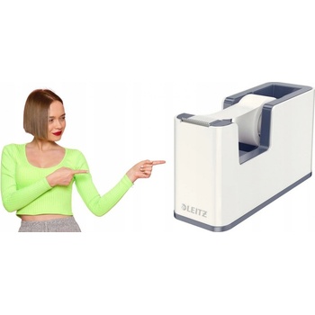 Leitz WOW Odvíječ pásky bílo-šedá / Na pásky do 19 mm x 33 m