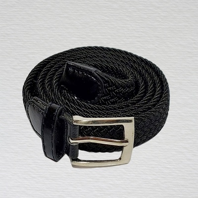 Pánský elegantní elastický univerzální pletený pásek černý