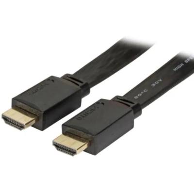 HDMI плосък кабел, HDMI Type A, мъжки-мъжки, черен (K7901.x)
