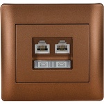 ELMARK Rhyme rj11+rj45 КОНТАКТ КАФЕ МЕТАЛИК (11736)