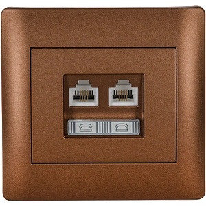 ELMARK Rhyme rj11+rj45 КОНТАКТ КАФЕ МЕТАЛИК (11736)