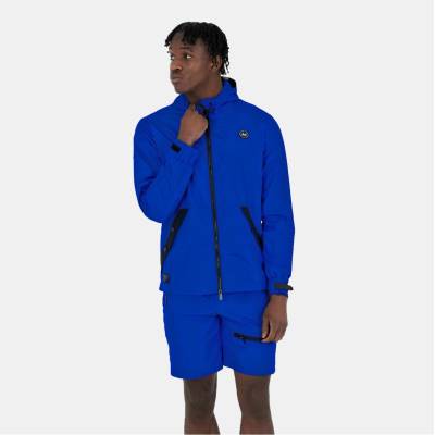 Peaceful Hooligan Men's Cannon Water Resistant Full Zip Rain Anorak - Royale