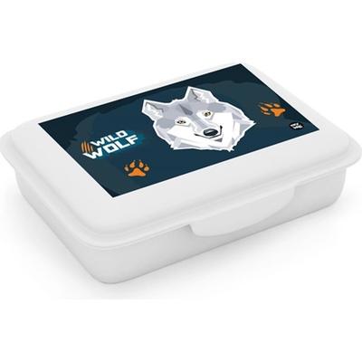 oxybag Box na desiatu s priehradkou Prémium LIGHT vlk Modrá
