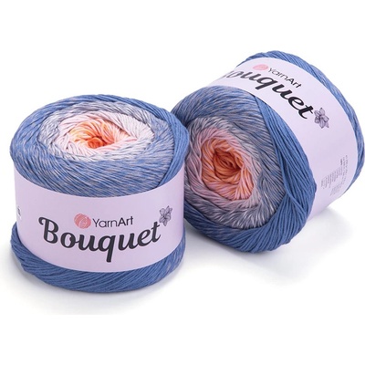 Yarn Art Bouquet 713 modrá šedá oranžová