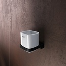 Nimco Maya Pohárik na kefy a pastu s držiakom, biela keramika/čierny mat MAC 29058K-90