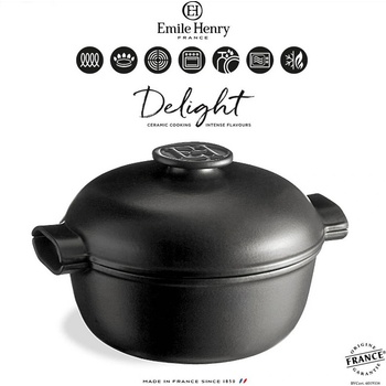 Emile Henry 4 л черна керамична индукционна тенджера emile henry от серия delight