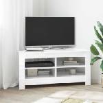 vidaXL Ъгловшкафзателевизор 102 x 41 x 50 cm Бял гланц (889779)