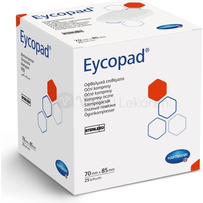Eycopad Očný kompres sterilný 7 x 8,5 cm 25 kompresov