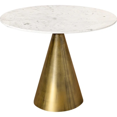 Anvicti1 Kulatý ELEGANCIA 100 CM bílá mosaz mramor JS44859
