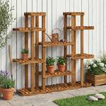 vidaXL Стойка за растения Натурално 123 x 25 x 114, 5 см (903102)