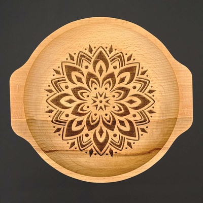 AMADEA Dřevěná miska mandala masivní dřevo 24 cm