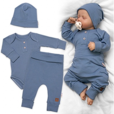 Rebrovaná rastúca súprava 3D Baby Boy jeans