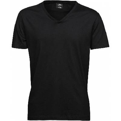 Tee Jays pánske tričko Sof Tee V-výstrihom čierna