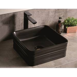 Inter Ceramic УМИВАЛНИК ВЪРХУ ПЛОТ ICC878B 39х39x15см БЕЗ ОТВОР ЧЕРЕН (ICC878B)