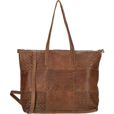 Enrico Benetti Proplétaná velká kožená shopper kabelka Sicily 89033-005 hnědá cognac