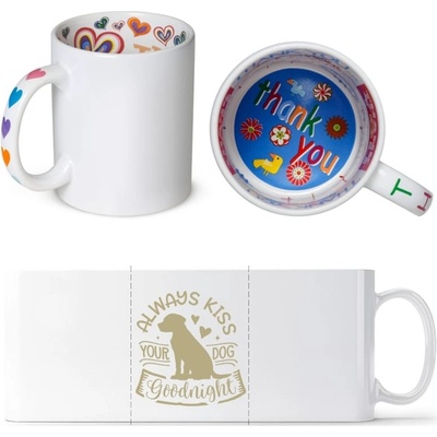 Design Motto Hrneček Always kiss your dog Děkuji Standard Dárky Sublistar 330 ml