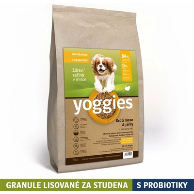 Yoggies MINI lisované za studena s probiotiky s krůtím masem a jáhly 5 kg