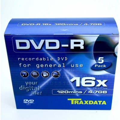 TRAXDATA DVD-R 4,7GB 16x, 5ks