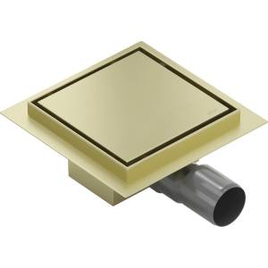 Mexen Flat-Q M13 квадратен подов сифон 12 x 12 см, златисто мат - 1A10012 (1A10012)