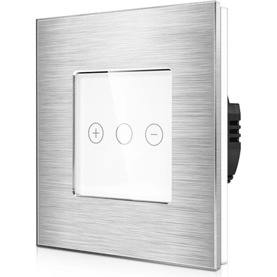 Smartvypínače Stmívač Luma Touch, hliníkový rámeček, stříbrná-bílá K47-SB