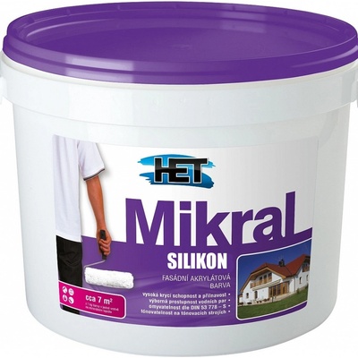 HET MIKRAL SILIKON silikonová hladká fasádní barva 15kg – Sleviste.cz