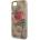 GUESS Flower Desire Leather Hard Case - дизайнерски кожен кейс за iPhone 6, iPhone 6s, iPhone 7, iPhone 8 (кафяв)