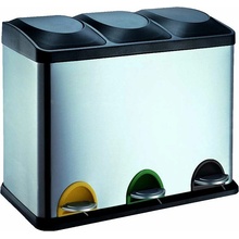 Bergner PT-9338 Koš odpadkový pedálový na tříděný odpad 45 l nerez