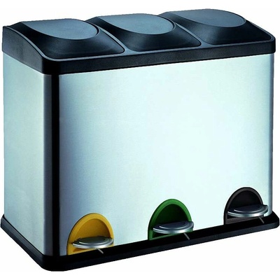 Bergner PT-9338 Koš odpadkový pedálový na tříděný odpad 45 l nerez