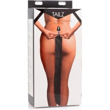 Tailz Extra Long Midnight Mink Tail Metal Anal Plug
