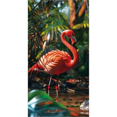Witpol plážová osuška z mikrovlákna FLAMINGO01 100 x 180 cm vzorovaná