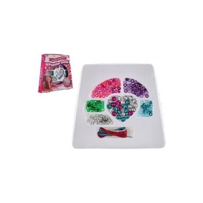 Korálky plastové barevné mix se šňůrkou v krabičce 24x21x4cm