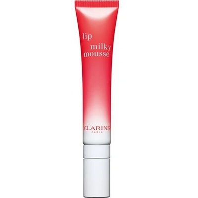 Clarins Lip Milky Mousse Сатенен балсам за устни 01 Milky Strawberry 10 мл