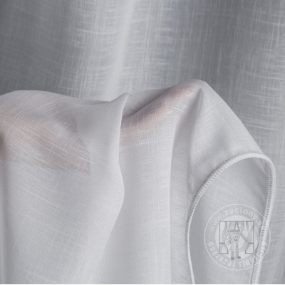 Záclona metráž LINEN biela, 300cm