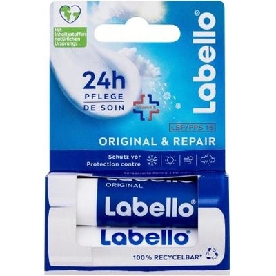 Labello Original + Repair 24h Moisture Lip Balm dvojbalenie ošetrujúcich balzamov na pery 4.8 g