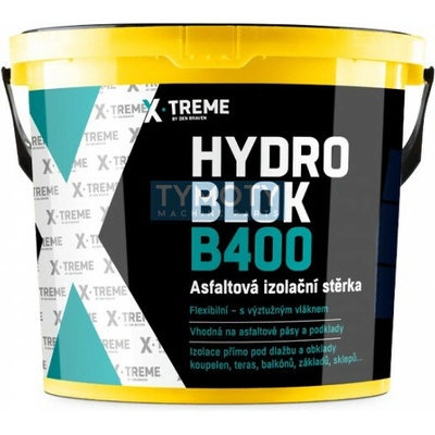 Debbex HYDRO BLOK B400 - Asfaltová izolačná stierka - 10 kg vedierko, sýto hnedá až čierna