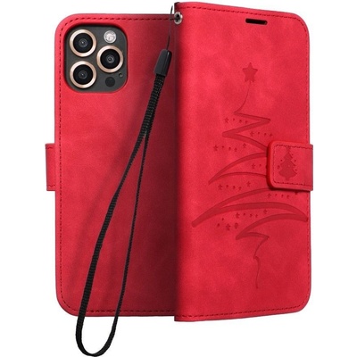 Pouzdro Forcell MEZZO Book Xiaomi Redmi Note 10 5G / Poco M3 Pro / Poco M3 Pro 5G vánoční červené strom