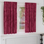 Pure Line Home Кадифени завеси в цвят бордо с комбиниран перделък, 2 бр. , 140 x 175 см