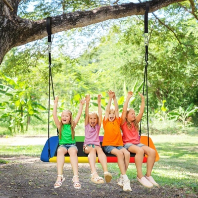COSTWAY ohnuté hnízdo houpačka 100-180 cm barevná