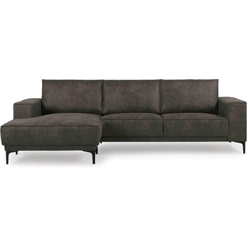 Scandic Ъглов диван в черно и сиво от изкуствена кожа (ляв ъгъл) Copenhagen - Scandic (14499SN PRESTON 96)