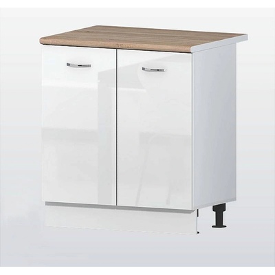 Голд - Аполо Долен кухненски шкаф за мивка Алис b3 80 см бял гланц