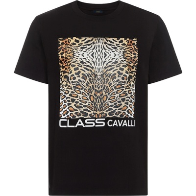 Cavalli Class Cheetah Black tričko bílá