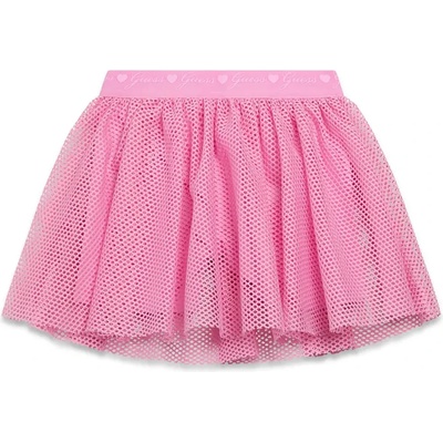 GUESS Мрежеста пола за мини момиче в розов цвят с ластик Guess