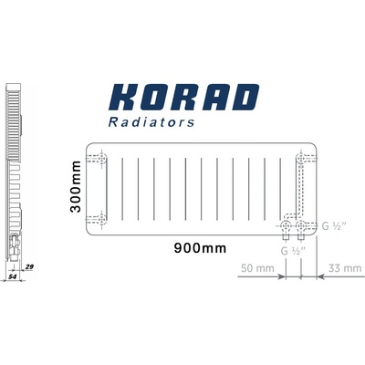 Korad Radiators 11VKP 300 x 900 mm
