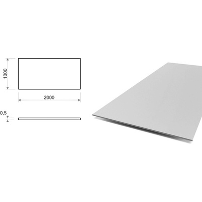Hliníkový plech 1x2 m, tloušťka 0,5 mm (EN 5754) H22