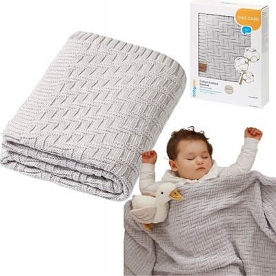 BabyOno Bavlněná pletená deka ŠEDÁ – Zboží Dáma