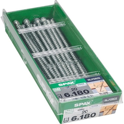 Spax Wirox Skrutka do dreva IN.FORCE, ø 6 × 180 mm, drážka: TX 30, 20 ks, 4211010601812