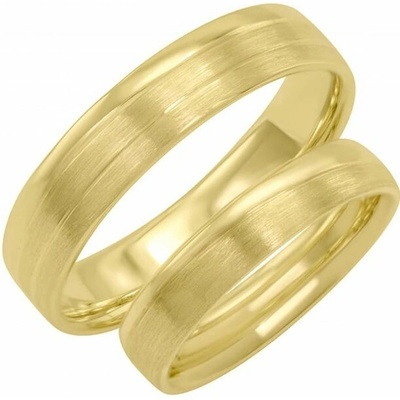 Eppi Zlaté snubní prsteny s jemnými drážkami Riola RW35054