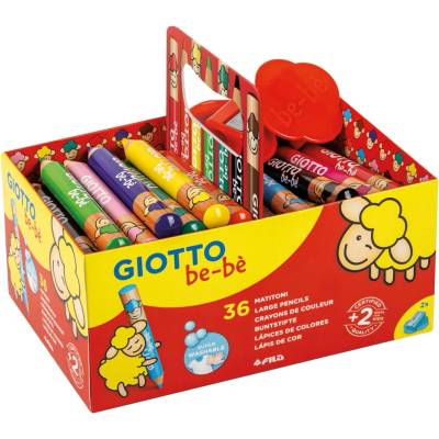 Silné kulaté pastelky GIOTTO be-bè školní balení - 36 ks