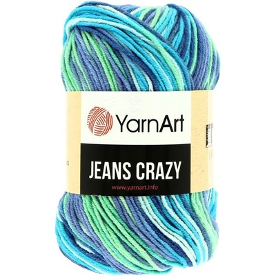YarnArt Jeans Crazy 7204 modro zelená