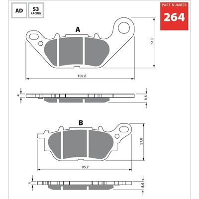 Predné brzdové doštičky / obloženie Goldfren Yamaha GPD 125 NMAX 2015-2017 směs AD